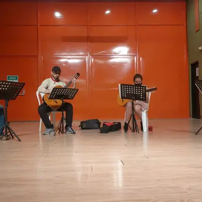 Ensayo en Auditorio de la Casa de la Cultura de Pedregal, Medellín.
